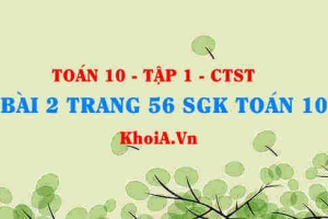Bài 2 trang 56 SGK Toán 10 tập 1 Chân trời sáng tạo